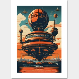 Atompunk flying city Posters and Art